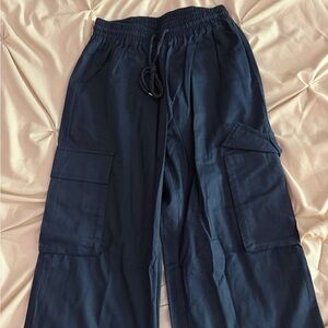SHEIN Navy Wide Leg Pants